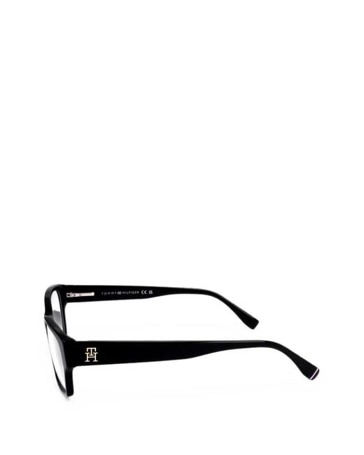 Tommy Hilfiger Black Rectangle-Frame Glasses
