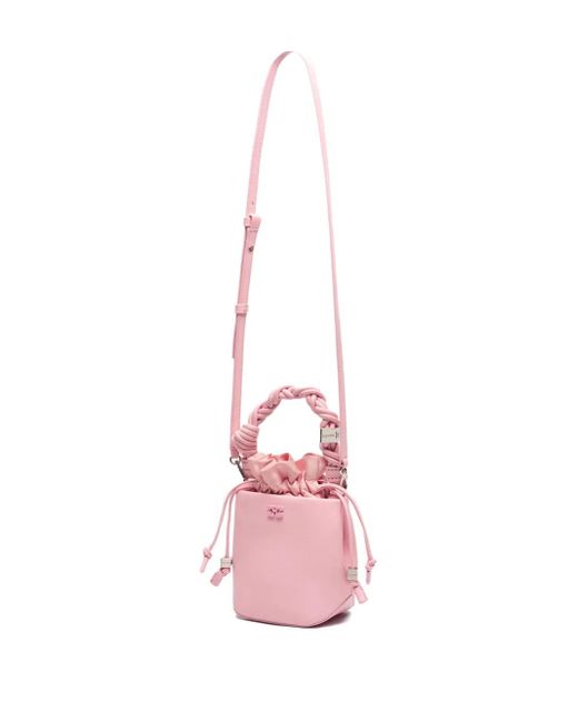 Ganni Pink Mini Bou Bucket Bag