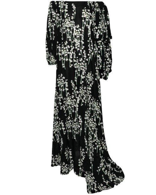 Robe Ninouka à fleurs BERNADETTE en coloris Black