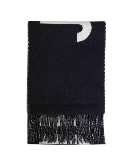 Jacquemus Blue Fringe Logo Scarf