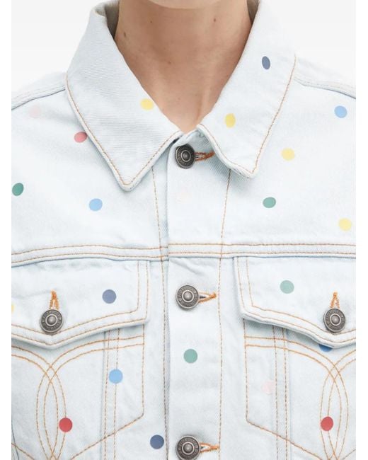 Fiorucci Blue Polka-Dot Denim Jacket