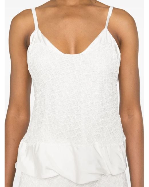 Jil Sander White Openwork-Detail Tank Top