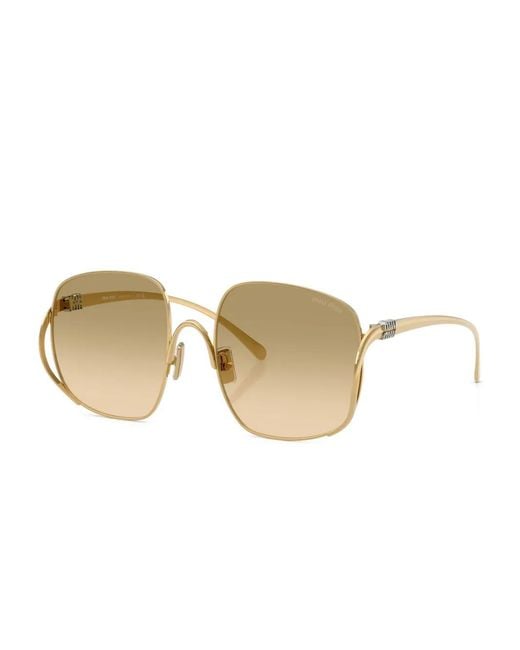 Miu Miu Natural Square-Frame Sunglasses