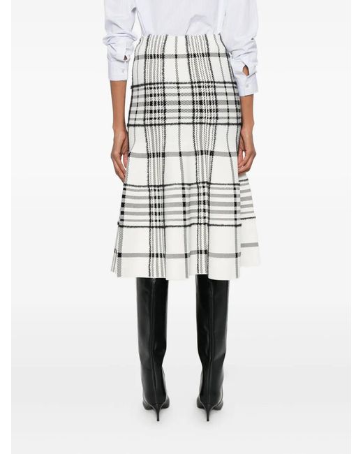 Brandon Maxwell White Rory Knit Skirt