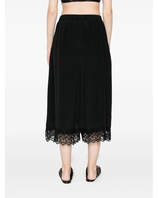 Simone Rocha Black Lace-Trim Cropped Trousers