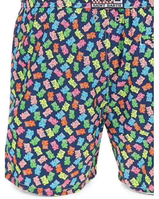 Mc2 Saint Barth Blue Lighting Printed Swim Shorts for men