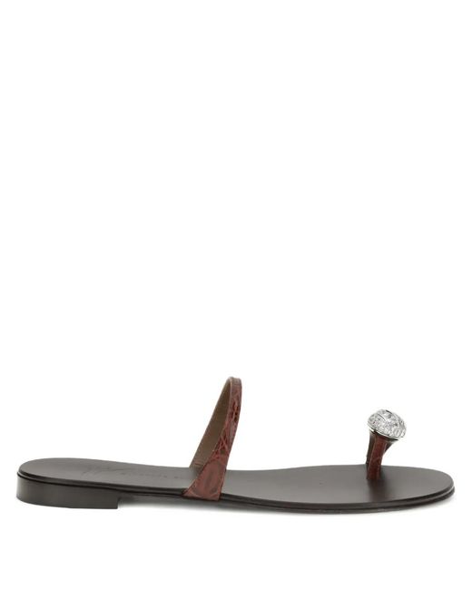 Giuseppe Zanotti White Pia Morpheus Round-Toe Sandals