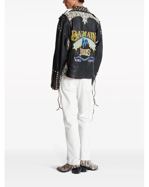 Balmain Black Biker Jacket for men