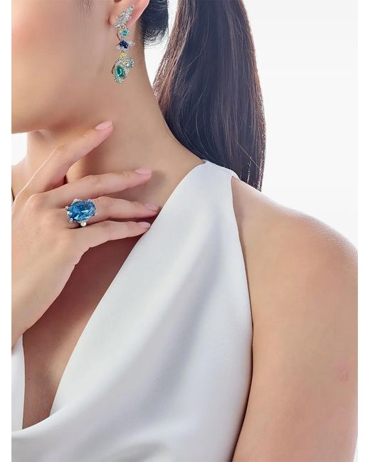 Anabela Chan Blue 14K And 18K Vermeil Garden Butterfly Multi-Stone Earrings