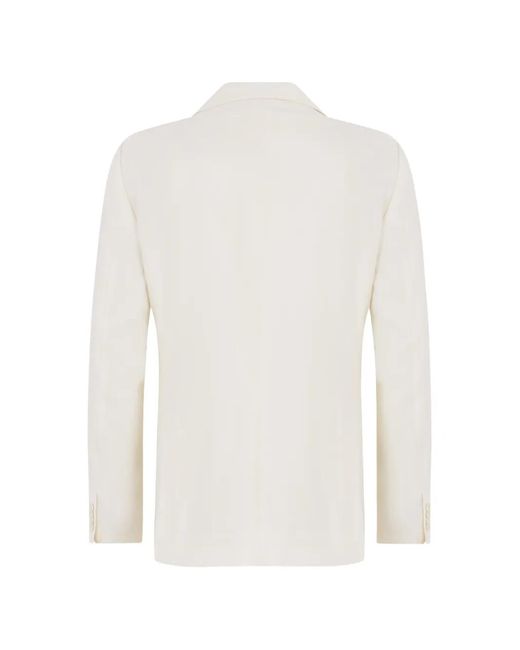 Tagliatore White Single-Breasted Wool Jacket for men