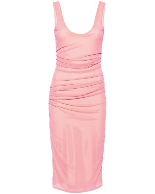 Patrizia Pepe Pink Mesh Midi Dress
