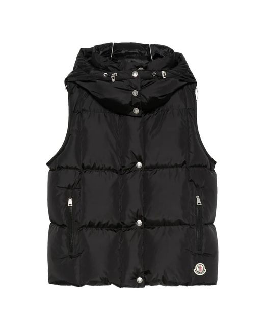 Moncler Black Quilted Hooded Gilet