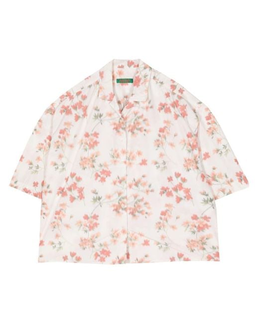 Casey Casey Pink April Floral-print Shirt
