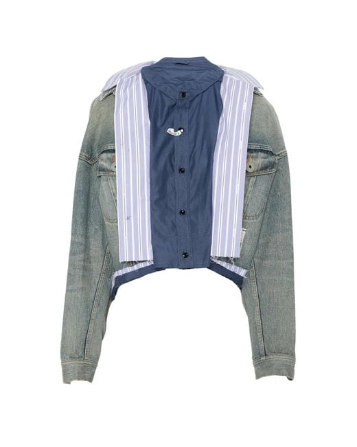 Maison Mihara Yasuhiro Blue Buttoned Jacket