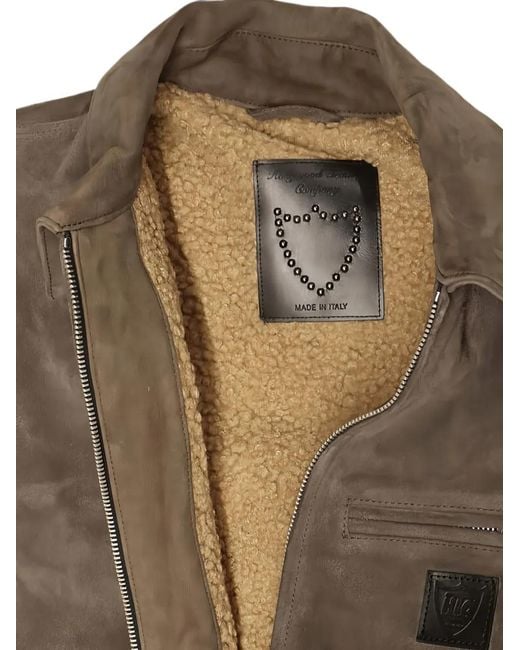 HTC Brown Zip-Up Suede Jacket for men