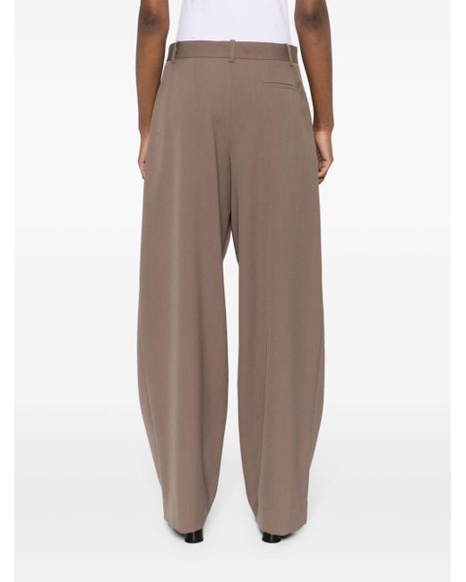 The Row Brown High-waisted Tailored Trousers