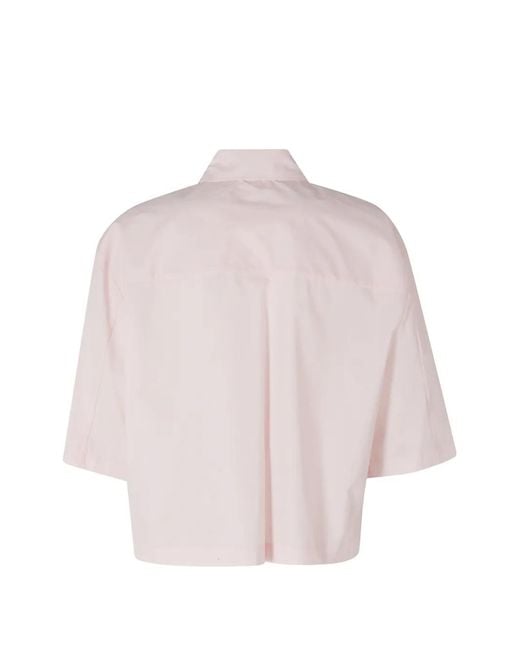 SOLOTRE Pink Cropped Shirt