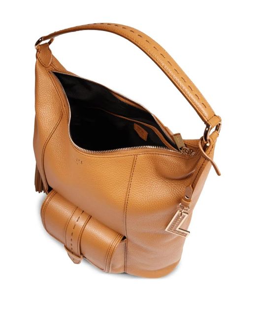 Lancel Brown Medium Premier Flirt Tassel Shoulder Bag