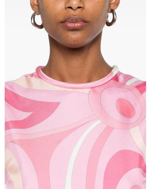 Emilio Pucci Pink Iride-Print Mini Dress
