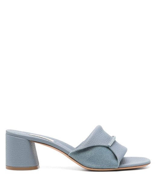 Casadei Blue Parma Cleo 70mm Leather Mules