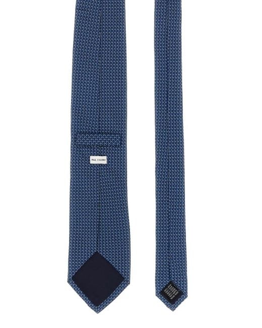 Pal Zileri Blue Patterned Silk Tie for men