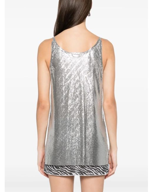 Rabanne Gray Mesh Tank Top