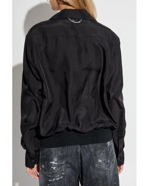 DSquared² Black Silk Blouse