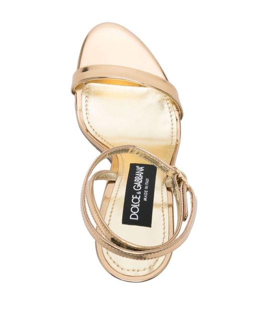 Dolce & Gabbana Keira 105mm Leren Sandalen in het Metallic