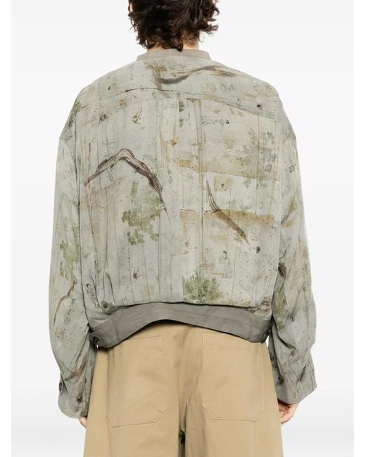 Ziggy Chen White Printed Silk Jacket for men