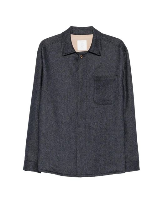Eleventy Blue Chest-Pocket Shirt Jacket for men