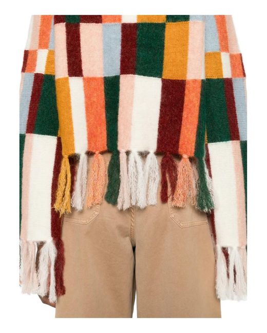 ALÉMAIS Orange Marjorelle Fringe Sweater