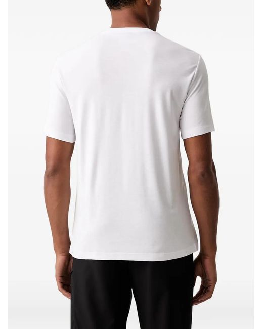 EA7 White Logo-Patch T-Shirt for men