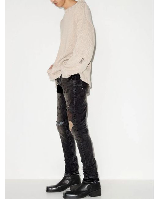 Purple Brand Patchwork-Jeans Im Distressed-Look in Gray für Herren