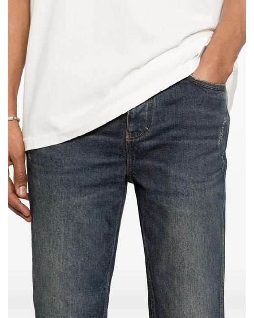 Represent Gray R1 Logo-Plaque Jeans for men