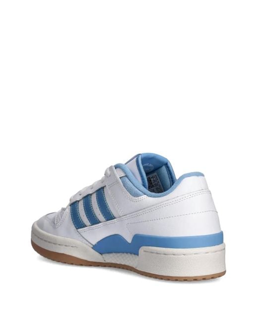 Adidas Blue Three-Stripe Leather Trainers