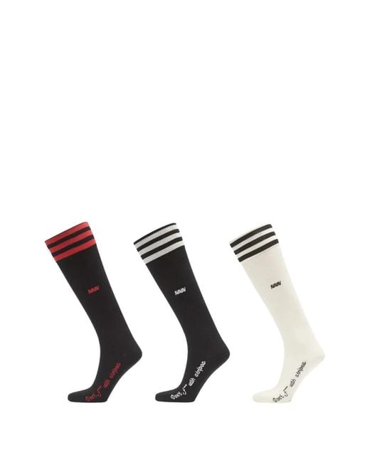 Adidas White X Avavav Knee Stripe-Detail Socks Set (Set Of Three)