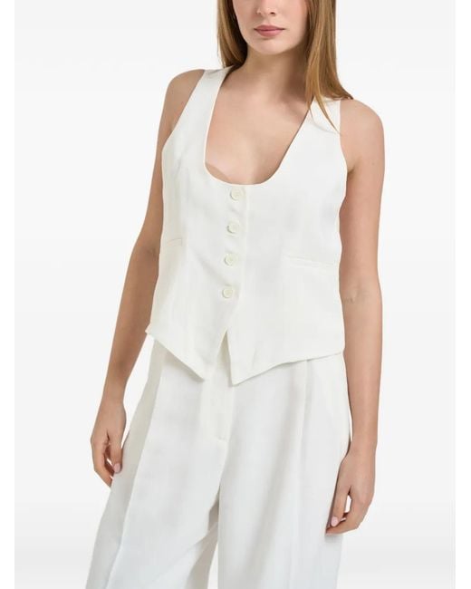 IRO White Buttoned Waistcoat