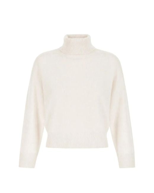 Vanisé White Roll-Neck Cashmere Sweater