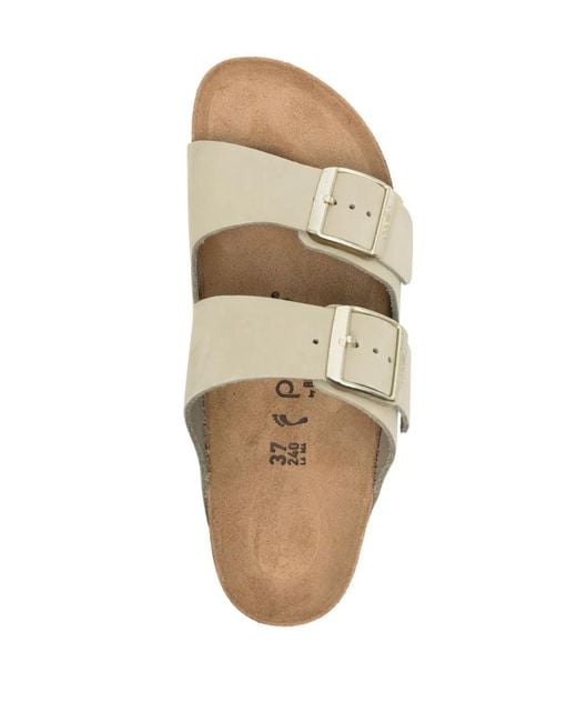 Birkenstock Natural Arizona Leather Platform Sandals