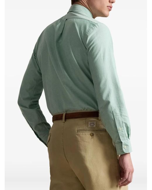 Polo Ralph Lauren Blue Long-Sleeved Oxford Shirt for men