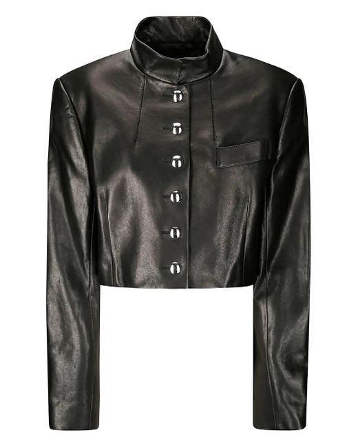 Khaite Black Samuelson Leather Jacket