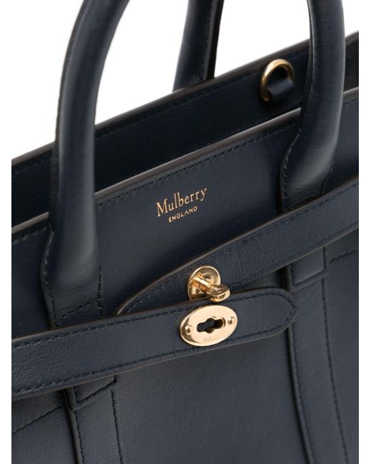 Mulberry Zipped Bayswater レザーミニバッグ Blue
