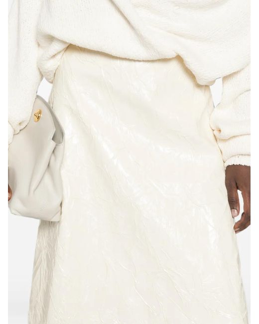 A.W.A.K.E. MODE White Crinkled-Effect A-Line Mini Skirt