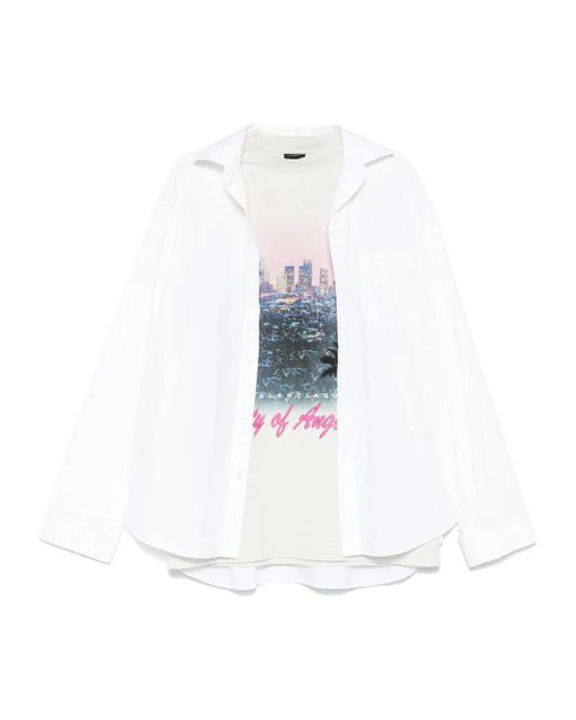 Balenciaga White Long-Sleeve Cotton Shirt
