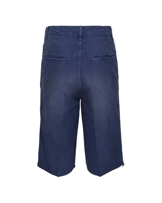 Visvim Blue Distressed Knee-Length Shorts for men