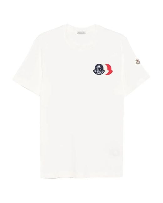 メンズ Moncler ロゴ Tシャツ White