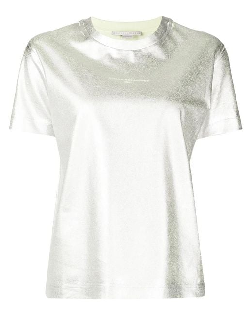 Stella McCartney White 2001 Logo Metallic T-Shirt