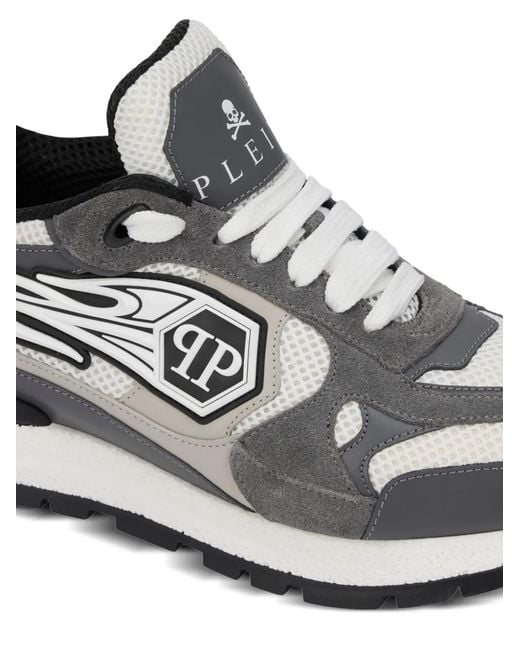 Philipp Plein White Logo Patch Runner Sneakers for men