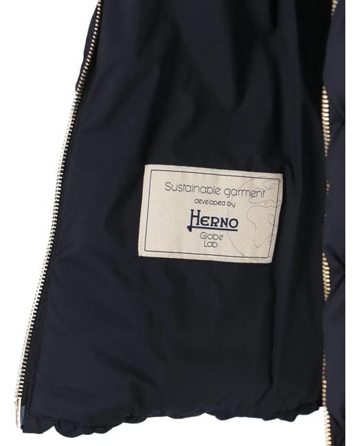 Herno Blue Veste À Fermeture Zippée