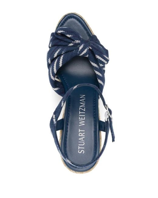 Stuart Weitzman Blue 80Mm Sofia Wedge Espadrilles